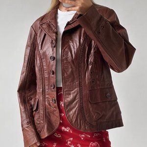 Vintage Danier Oversized Boho Leather Jacket | XL